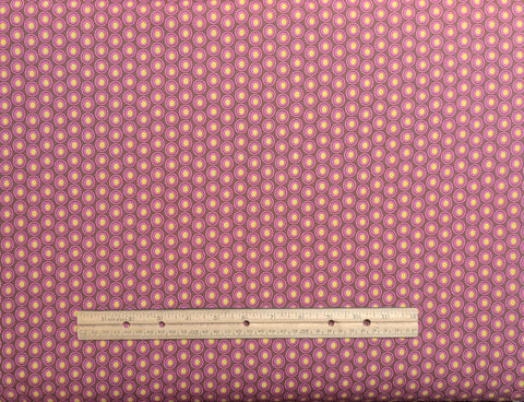 Oval Elements Collection OE-906 for Art Gallery Fabrics - Brown Fabric / Raspberry, Gold Oval Print Fabric