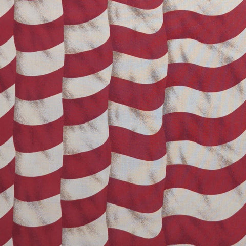 Karen Jarrar Marcus Brothers Textiles - Red and White Waving Flag Stripe Fabric