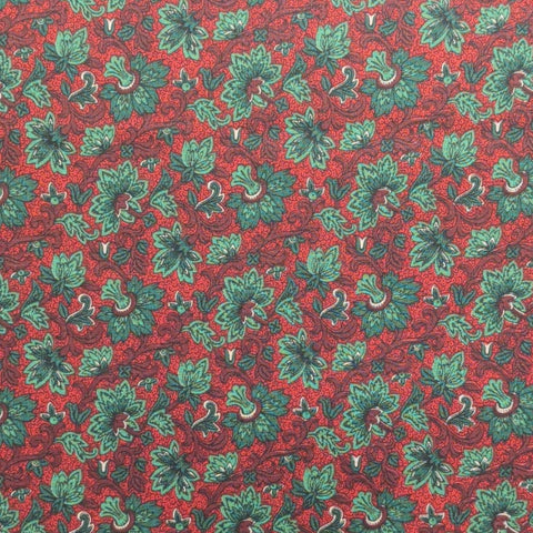 Miniature Medley by Jinny Beyer for RJR Fashion Fabrics - Red Fabric / Dark Red, Green, White Paisley Flower Print