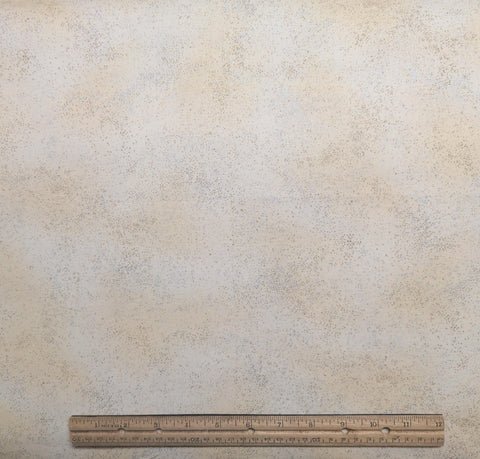 Angels & Wintergreen by RJR Fashion Fabrics - White and Pale Gold Tonal Fabric / Silver Metallic Glitter Pattern