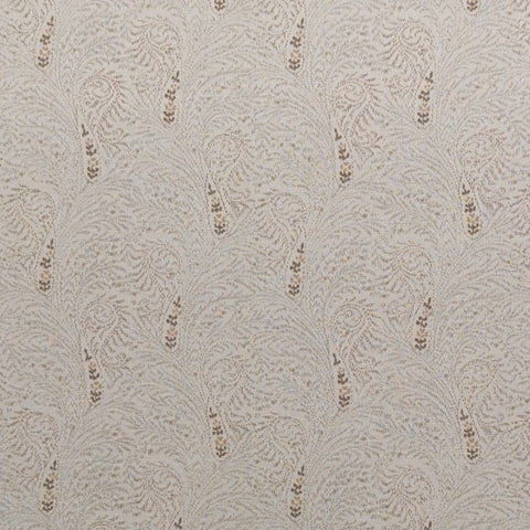 Tan Tone-on-Tone Feather Print Fabric / Brown Paisley Medallion - Selvage to Selvage Print