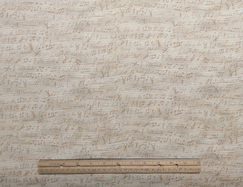 Barn Dance by Country Threads - White, Taupe Tonal Fabric / Brown Square Dance Sheet Music Print