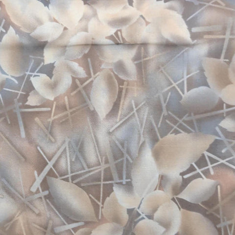 Impressions by Patricia B Campbell & Michelle L Jack for Benartex - Tan, Taupe, Gray, White Tonal Leaf Print Fabric
