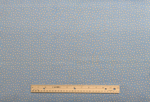 Judie Rothermel for Marcus Brothers Textiles - Light Blue Fabric / White Square / Orange, Yellow Dot "Applique" Print