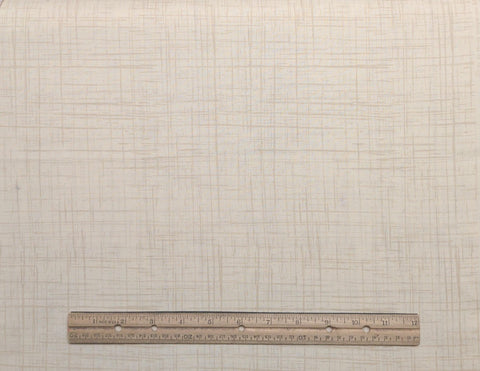 St. Nicole Designs / Benartex - Cream Fabric / Tan Cross Hatch Print