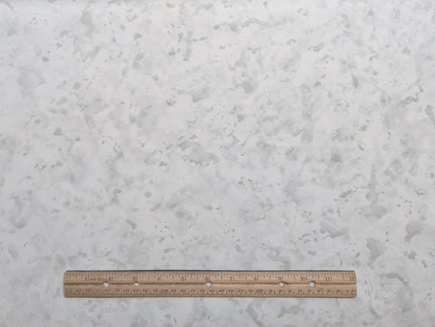 White Fabric / Gray/Green Watercolor Style Print - Selvage to Selvage Print