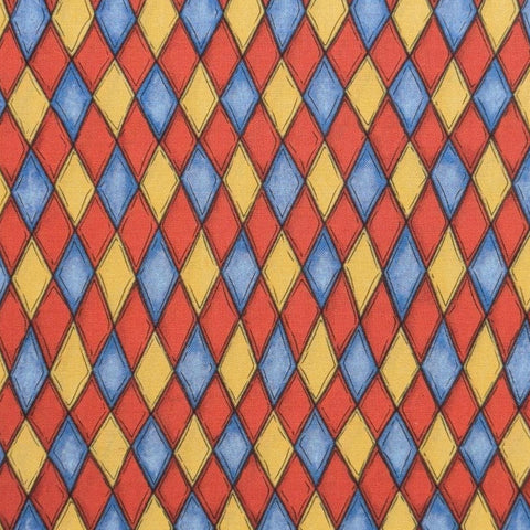 What's In The Ocean? 76296-354 Robin Betterley Wilmington Prints - Red, Blue, Yellow Harlequin Plaid Print Fabric