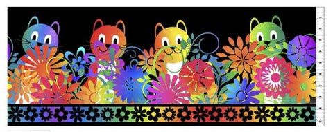 PAWsitivity 1PAW-1 Border - Black by Jason Yenter for In the Beginning Fabrics