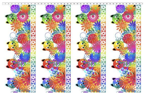 PAWsitivity 1PAW-2 Border - White by Jason Yenter for In the Beginning Fabrics