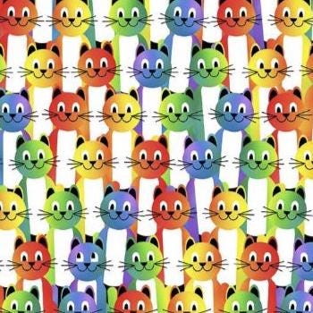 PAWsitivity 4PAW-1 Cats - Multi by Jason Yenter for In the Beginning Fabrics