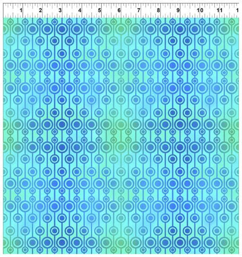 PAWsitivity 12PAW-1 Circles - Blue by Jason Yenter for In the Beginning Fabrics