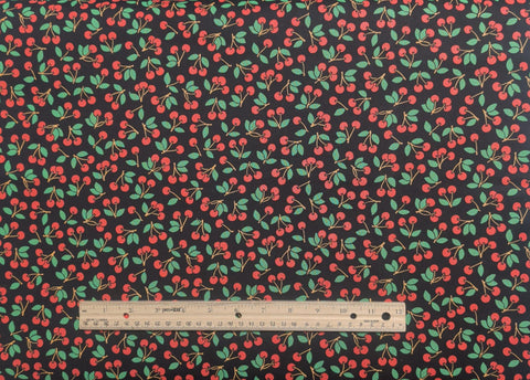 Mary Engelbreit Cranston Home Fashions - Black Fabric / Tossed Cherry Print