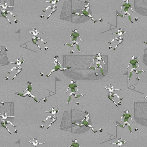 Goalbound by Urban Essence Designs Blank Quilting - Lady Soccer Players Gray 4753-90