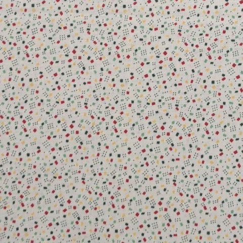 Marti Michell Springs Industries - White Fabric / Red, Yellow, Blue, Green Print
