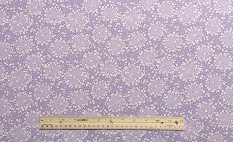 Trip Around the World MSU Museum Collection RJR Fashion Fabrics - Lavender Tonal Fabric / White Flower Wreath Print
