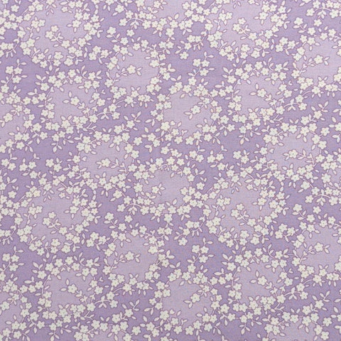 Trip Around the World MSU Museum Collection RJR Fashion Fabrics - Lavender Tonal Fabric / White Flower Wreath Print