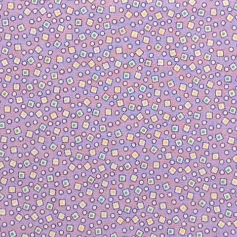 Judie Rothermel for Marcus Brothers Textiles - Lavender Fabric / White Square / Yellow, Green Dot "Applique" Print