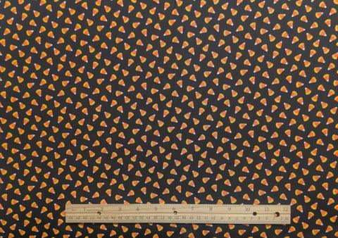 VIP Cranston Print Works - Black Fabric / Tossed Candy Corn Print