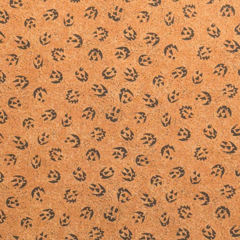 Moda by Lori Gardner - Orange and Black Speckle and Jack-O-Latern Face Fabric