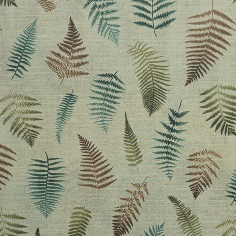 Harvest Reflections 3358-88 Benartex - Pale Green Fabric / Green, Brown Tossed Fern Frond Print