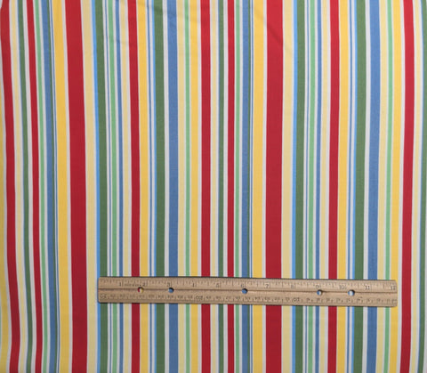 Michael Miller Fabrics C1684-2806 Cha Cha Stripe - Yellow, Red, Blue, Green, White Stripe Fabric