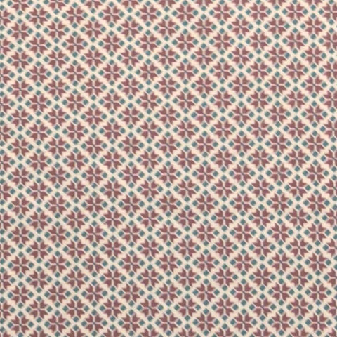 St Nicole Design Benartex - White Fabric / Red, Green Stylized Poinsettia Print