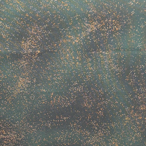 Angels & Wintergreen by RJR Fashion Fabrics - Green and Brown Tonal Fabric / Tan, Gold Speckle / Gold Metallic Glitter Pattern