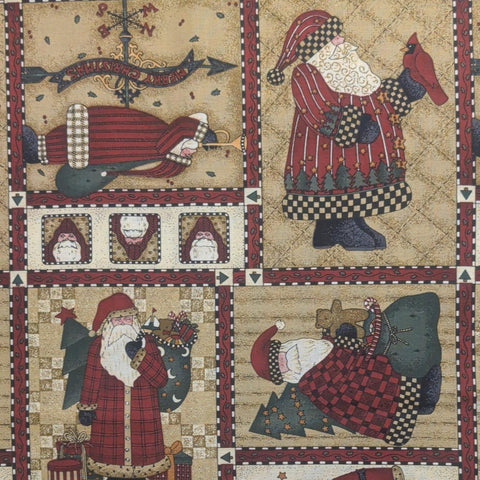 Mumms the Word by Debbie Mumm for SSI - The Magic of Santa Vintage Santa Block Fabric