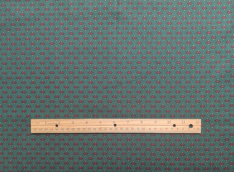 Jinny Beyer for Mr RJR Fashion Fabrics - Dark Green Fabric / Red, Gold Print