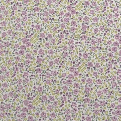 1930's Quilt Revival Collection Reproductions New England Quilt Museum RJR Fashion Fabrics - White Fabric / Lavender, Purple, Green Flower