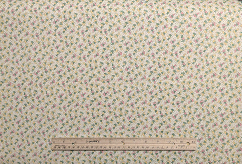 Judie Rothermel for Marcus Brothers Textiles - White Fabric / Pink, Green, Yellow Packed Easter Bunny Print