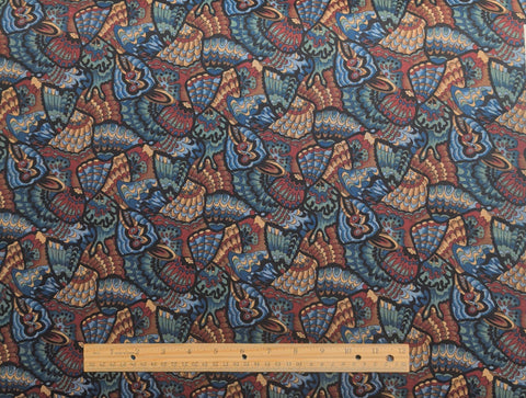 Windsor Collection Hoffman California Fabrics - Black, Brown, Blue, Green Packed Mosaic Print Fabric