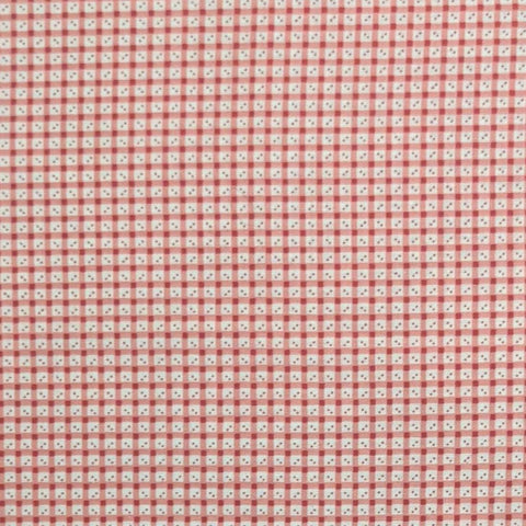 The Lowell Double Pink Collection The New England Quilt Museum RJR Fashion Fabrics - Red, White Gingham Style Print Fabric with Dot