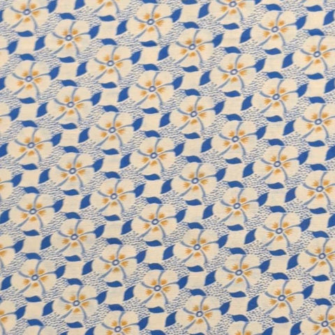 Aunt Grace by Judie Rothermel for Marcus Brothers Textiles -  White Fabric / Blue, Gold Dot and Packed Flower Print