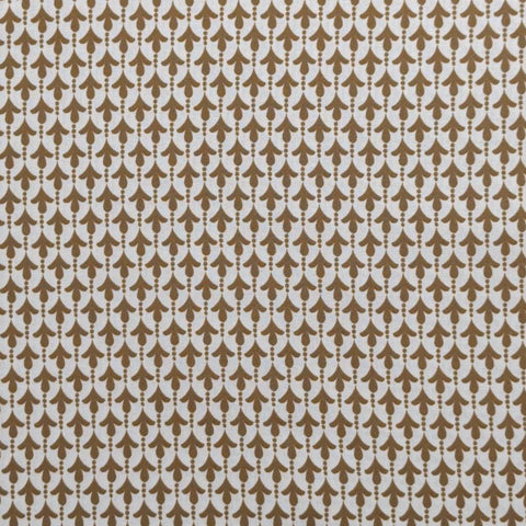 Michael Miller Fabrics CX4379-CINN D-Etta - White Fabric / Antique Bronze Print
