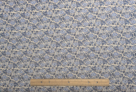 Eclectic Garden 5EG-2 by Jason Yenter for In the Beginning Fabrics 2009 - White Fabric / Blue, Navy Floral Print
