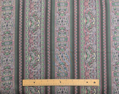 Jinny Beyer for RJR Fashion Fabrics - Green, Teal, Purple, Rose Border Stripe Fabric