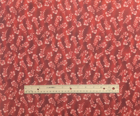 Kamiko's Chinoiserie 2708 by Kamiko Ikeda Benartex - Red Tonal Fabric / Tossed Flower Print