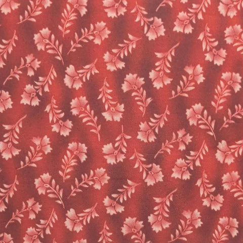 Kamiko's Chinoiserie 2708 by Kamiko Ikeda Benartex - Red Tonal Fabric / Tossed Flower Print