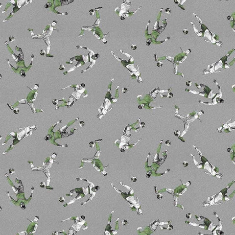 Goalbound by Urban Essence Designs Blank Quilting - Men Soccer Players Gray 4754-90