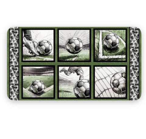 Goalbound by Urban Essence Designs Blank Quilting - 4759B-66 Soccer Blocks Panel ~ 24"x43"