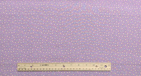 Judie Rothermel for Marcus Brothers Textiles - Lavender Fabric / White Square / Yellow, Green Dot "Applique" Print