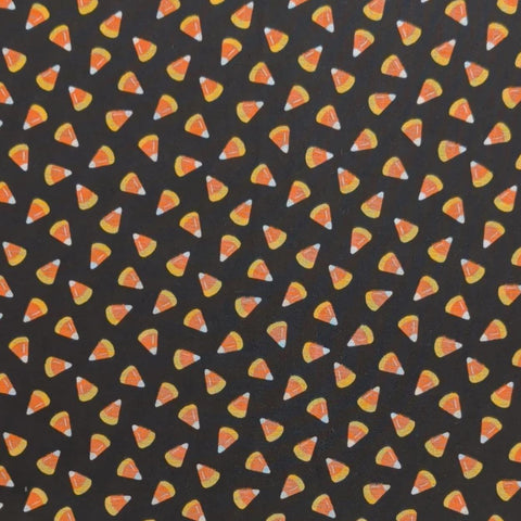 VIP Cranston Print Works - Black Fabric / Tossed Candy Corn Print