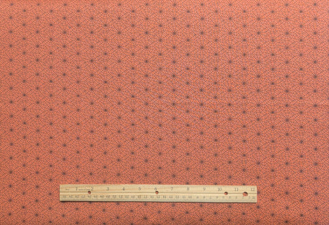 St Nicole Design Benartex - Light Orange Fabric / Black Packed Spiderweb Print