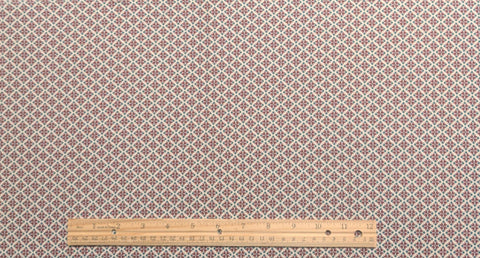 St Nicole Design Benartex - White Fabric / Red, Green Stylized Poinsettia Print