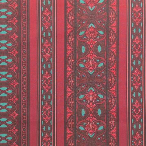 Shades of the Season Jinny Beyer for RJR Fashion Fabrics - Red, Black, Turquoise Border Stripe Fabric