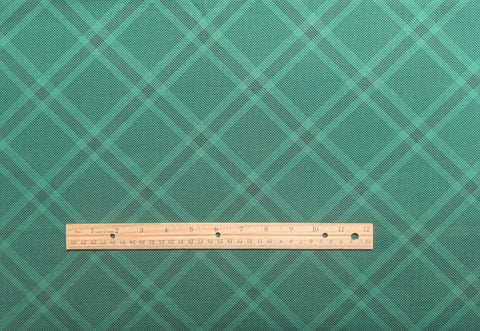 Shades of the Season Jinny Beyer for RJR Fashion Fabrics - Green Fabric / Green, Black Bias Plaid Diamond Print