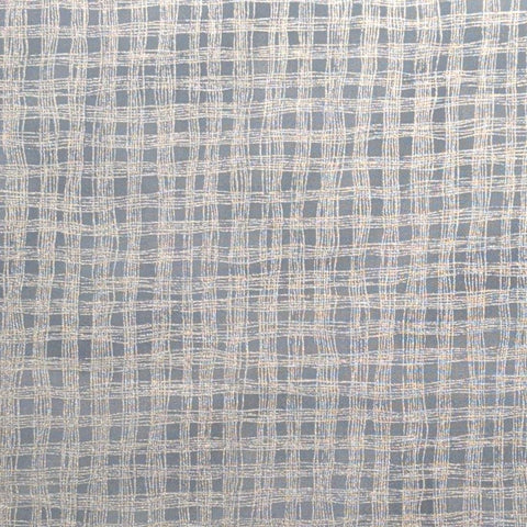 Hoffman International Fabrics - Pale Blue Fabric / Silver Metallic Woven Print
