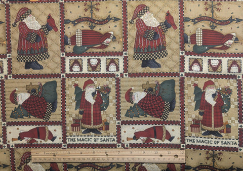 Mumms the Word by Debbie Mumm for SSI - The Magic of Santa Vintage Santa Block Fabric
