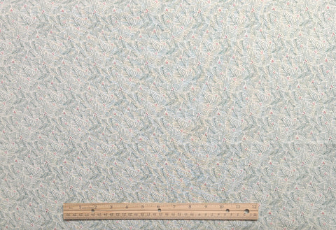 Virginia Robertson for Fabri-Quilt 1992 - Cream Fabric / Green Bough and Dot Print / Red Berry